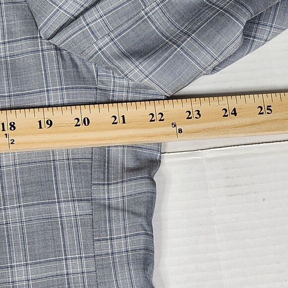 John W Nordstrom Grey Wool/Silk Windowpane Plaid Sports Coat, Mens 44L - Picture 11 of 12